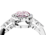 White gold Fancy Pink Oval Cut Cut Halo Diamond Infinity Band with Four-Prong Setting_4