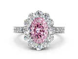 White gold Fancy Pink Oval Cut Cut Halo Diamond Pavé Engagement Ring with Milgrain Detailing_12