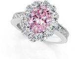 White gold Fancy Pink Oval Cut Cut Halo Diamond Pavé Engagement Ring with Milgrain Detailing_13