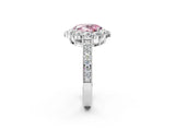 White gold Fancy Pink Oval Cut Cut Halo Diamond Pavé Engagement Ring with Milgrain Detailing_14
