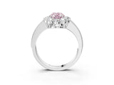 White gold Fancy Pink Oval Cut Cut Halo Diamond Pavé Engagement Ring with Milgrain Detailing_15