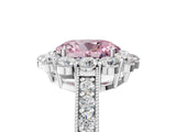 White gold Fancy Pink Oval Cut Cut Halo Diamond Pavé Engagement Ring with Milgrain Detailing_17