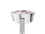White gold Fancy Pink Oval Cut Cut Halo Pavé Diamond Ring_5