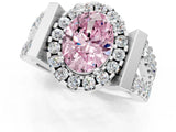 White gold Fancy Pink Oval Cut Cut Halo Split Shank Prong Set Ring_1
