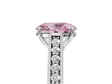White gold Fancy Pink Oval Cut Cut Pave Band Milgrain Solitaire Ring_5
