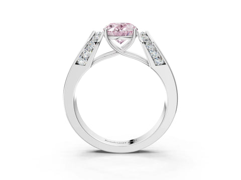 White gold Fancy Pink Oval Cut Diamond Channel Set Solitaire Ring with Four-Prong Setting_27