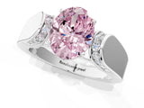 White gold Fancy Pink Oval Cut Diamond Channel Set Solitaire Ring with Four-Prong Setting_38