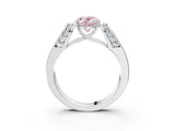 White gold Fancy Pink Oval Cut Diamond Channel Set Solitaire Ring with Four-Prong Setting_60