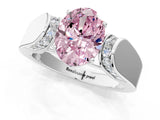 White gold Fancy Pink Oval Cut Diamond Channel Set Solitaire Ring with Four-Prong Setting_62