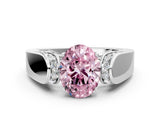 White gold Fancy Pink Oval Cut Diamond Channel Set Solitaire Ring with Four-Prong Setting_82