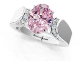 White gold Fancy Pink Oval Cut Diamond Channel Set Solitaire Ring with Four-Prong Setting_83