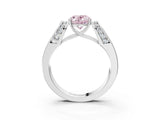 White gold Fancy Pink Oval Cut Diamond Channel Set Solitaire Ring with Four-Prong Setting_85