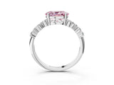 White gold Fancy Pink Oval Cut Diamond Cluster Pavé Band with Four-Prong Setting_16