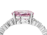 White gold Fancy Pink Oval Cut Diamond Cluster Pavé Band with Four-Prong Setting_17