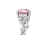 White gold Fancy Pink Oval Cut Diamond Cluster Pavé Band with Four-Prong Setting_18