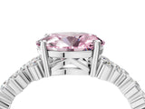 White gold Fancy Pink Oval Cut Diamond Cluster Pavé Band with Four-Prong Setting_28