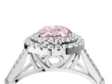 White gold Fancy Pink Oval Cut Diamond Double Halo Ring with Split Shank and Prong Setting_31