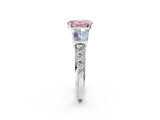 White gold Fancy Pink Oval Cut Diamond Engagement Ring with Baguette Side Stones and Channel Set Band_34