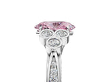 White gold Fancy Pink Oval  Cut Diamond Engagement Ring with Bezel Set Round Side Stones and Prong Setting_54