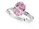 White gold Fancy Pink Oval Cut Diamond Engagement Ring with Side Stone Accents and Four-Prong Setting_13
