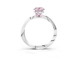 White gold Fancy Pink Oval Cut Diamond Engagement Ring with Side Stone Accents and Four-Prong Setting_15