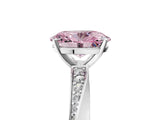 White gold Fancy Pink Oval Cut Diamond Engagement Ring with Side Stone Accents and Four-Prong Setting_17