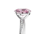 White gold Fancy Pink Oval Cut Diamond Engagement Ring with Side Stone Accents and Four-Prong Setting_29