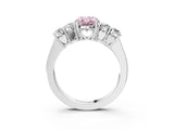 White gold Fancy Pink Oval  Cut Diamond Five-Stone Prong Set White Gold Ring_35