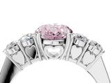 White gold Fancy Pink Oval  Cut Diamond Five-Stone Prong Set White Gold Ring_36