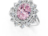 White gold Fancy Pink Oval Cut Diamond Floral Double Halo Engagement Ring with Prong Setting_50