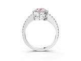 White gold Fancy Pink Oval Cut Diamond Halo Engagement Ring with Pavé Band and Prong Setting_42