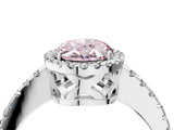 White gold Fancy Pink Oval Cut Diamond Halo Engagement Ring with Pavé Band and Prong Setting_43