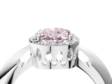 White gold Fancy Pink Oval  Cut Diamond Halo Engagement Ring with Split Shank and Four-Prong Setting_94