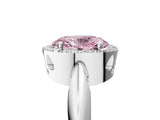 White gold Fancy Pink Oval  Cut Diamond Halo Engagement Ring with Split Shank and Four-Prong Setting_95