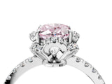 White gold Fancy Pink Oval Cut Diamond Halo Pave Band with Four-Prong Setting_7