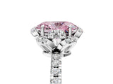 White gold Fancy Pink Oval Cut Diamond Halo Pave Band with Four-Prong Setting_8