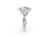 White gold Fancy Pink Oval Cut Diamond Halo Ring with Pavé Band and Four-Prong Setting_55