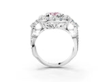 White gold Fancy Pink Oval Cut Diamond Halo Ring with Pavé Band and Four-Prong Setting_56