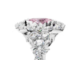 White gold Fancy Pink Oval Cut Diamond Halo Ring with Pavé Band and Four-Prong Setting_58