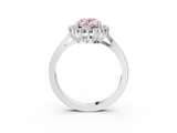 White gold Fancy Pink Oval  Cut Diamond Halo Ring with Round Brilliant Halo and Solitaire Band_80