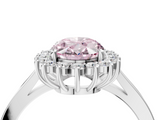 White gold Fancy Pink Oval  Cut Diamond Halo Ring with Round Brilliant Halo and Solitaire Band_81