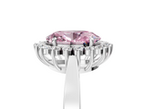 White gold Fancy Pink Oval  Cut Diamond Halo Ring with Round Brilliant Halo and Solitaire Band_90