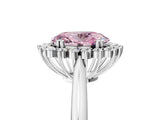 White gold Fancy Pink Oval  Cut Diamond Halo Ring with Solitaire Band and Prong Setting_58