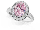White gold Fancy Pink Oval Cut Diamond Halo Ring with Split Shank and Four-Prong Setting_63