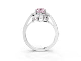 White gold Fancy Pink Oval Cut Diamond Halo Ring with Split Shank and Four-Prong Setting_65