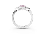 White gold Fancy Pink Oval Cut Diamond Halo Ring with Tapered Band and Four-Prong Setting_22