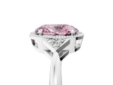 White gold Fancy Pink Oval Cut Diamond Halo Ring with Tapered Band and Four-Prong Setting_24