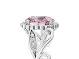 White gold Fancy Pink Oval Cut Diamond Halo Ring with Vintage Split Shank and Four-Prong Setting_90
