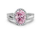 White gold Fancy Pink Oval Cut Diamond Halo Split Shank Engagement Ring_51