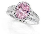 White gold Fancy Pink Oval Cut Diamond Halo Split Shank Engagement Ring_52